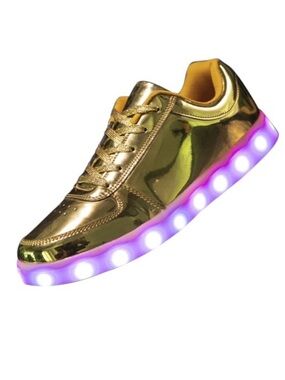 On Running Metallic Gold Light-Up Athletic Sneakers